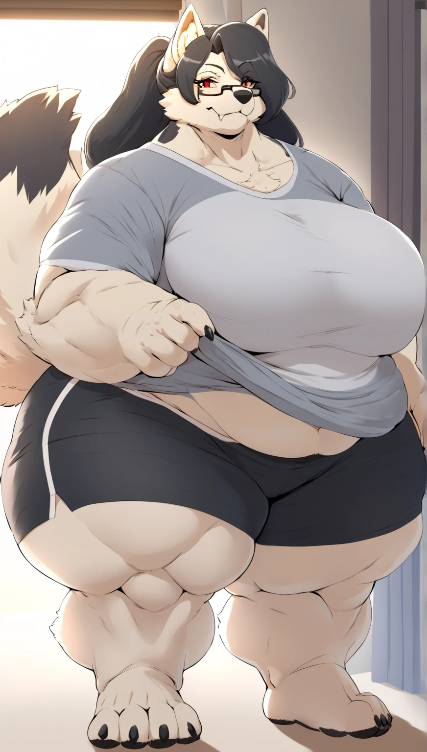 (size difference:2), (tall female : 1),(small male:0.5),(female hugging the smaller male),female blushing,horny,bunny girl suit,big ass,big tits