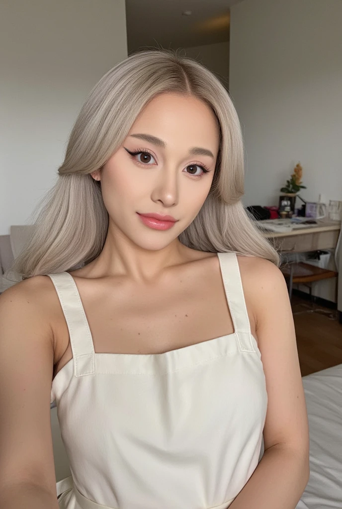 ((Top Quality, 8k, Masterpiece: 1.3)), solo, 1 girl, sexy, Beautiful girl with accentuated slender abs: 1.4, (Random hairstyle, flat breasts: 1.2), Ultra detailed face, detailed eyes, double eyelids,(body builder:1.8),(beautiful small hard nipple:1.4),(spread legs:1.2),(shiny skin:1.2),(muscle arm:1.3),(muscle leg:1.3),(blonde hair:1.2),necklace,(earrings:1.3),(ponytail hair:1.3),(showing both armpits:0.5), (on the bed: 1.3),(nude model:1.3),(tanned:1.2),(sexual pose with her girlfriend:1.8),(Tight micro dress white and silver color:1.5),