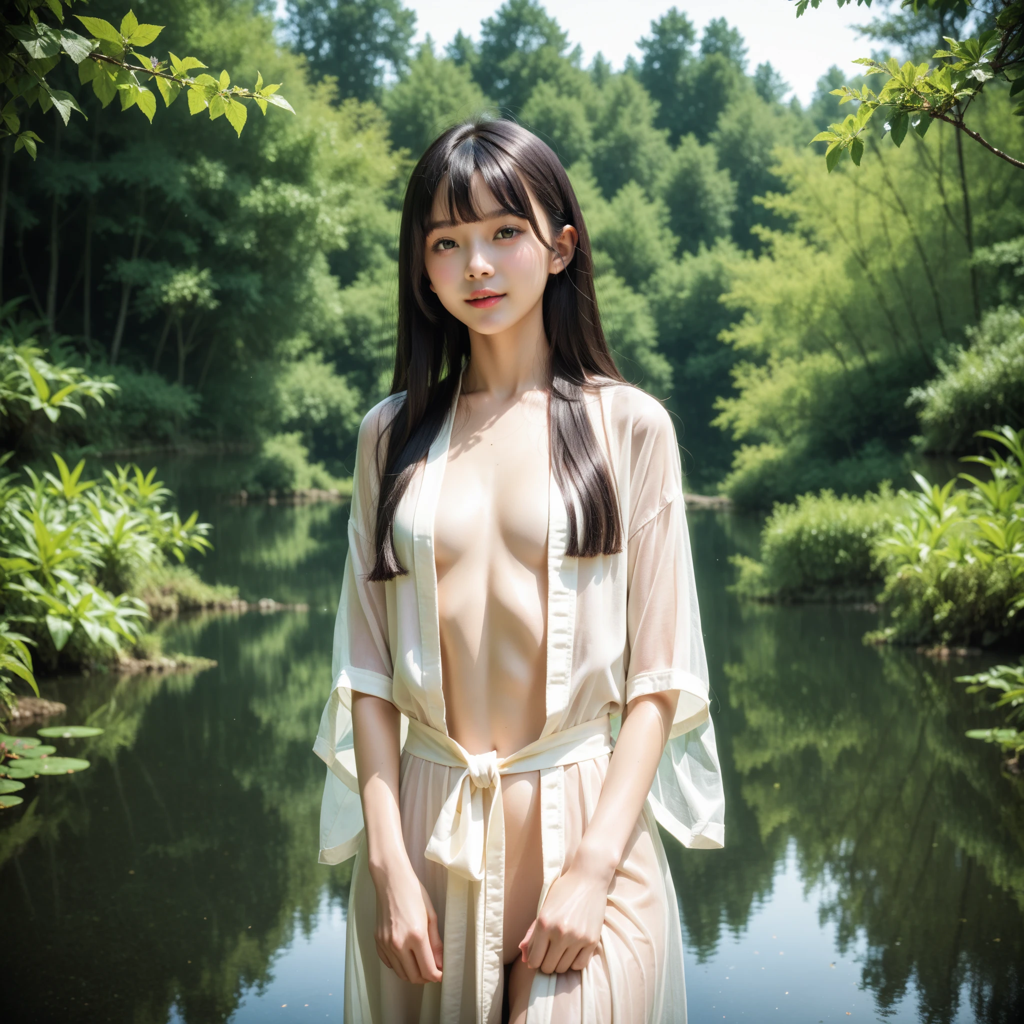nude、巨乳14歳nightの路地裏，puddle、night、forest