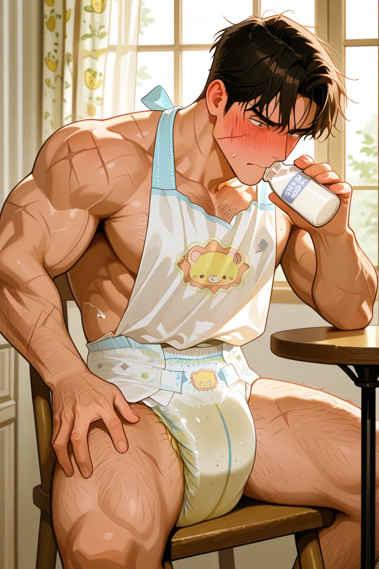 vane /(granblue fantasy/)、muste piece, ,NSFW,best quality,male,solo,beautiful detailed skin、Glittering oiled skin,blush、(nude apron,bare chest,detailed face,blush,Panting,orgasm:1.2), complicated and elegant、sexy、 Strong muscles、spread legs,(anal,penis,sex,projectile cum,semen,:1.3),kitchen
,lying