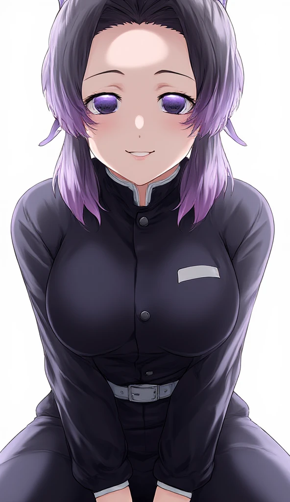 Ultra-detailed illustrations、Ultra-precise expression、masterpiece、Highest quality、ultra High resolution、High resolution、Hiromitsu Takeda Style、White background、Simple Background、One girl、solo、Mash Kyrielight、light purple hair,short hair,hair over one eyes、Black sleeveless dress, White collar、Red tie、Black Pantyhose、Purple panties、Brown short boots、Purple eyes、Vulgar expression、smile、Open your mouth、blush、Large Breasts、Big Breasts、Erect nipples、Choker of Hearts、White Breath、Sweat、Glowing Skin、shiny skin、Front angle、View your viewers、