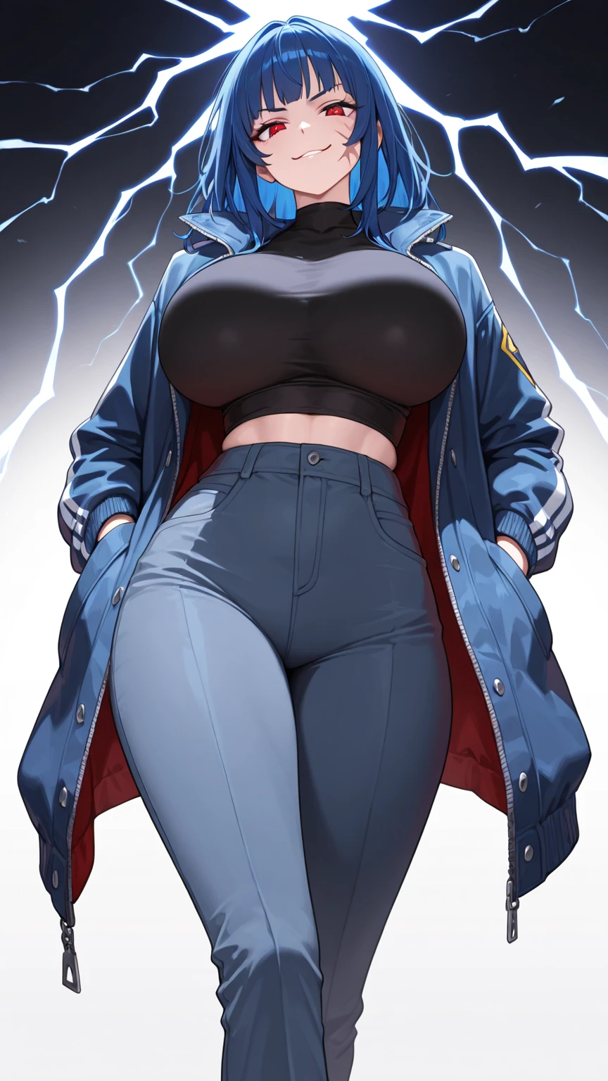 Silent hill city, fog, ((huge boobs)), ((huge hips)), darkness woman black hair, full zip coat black, long polo shirt, mini skirt, pantyhose, hood, gloves, fog, strong stance, boom, (nuclear explosive background), sweaty glow body, (((two hands closer:1.2)))