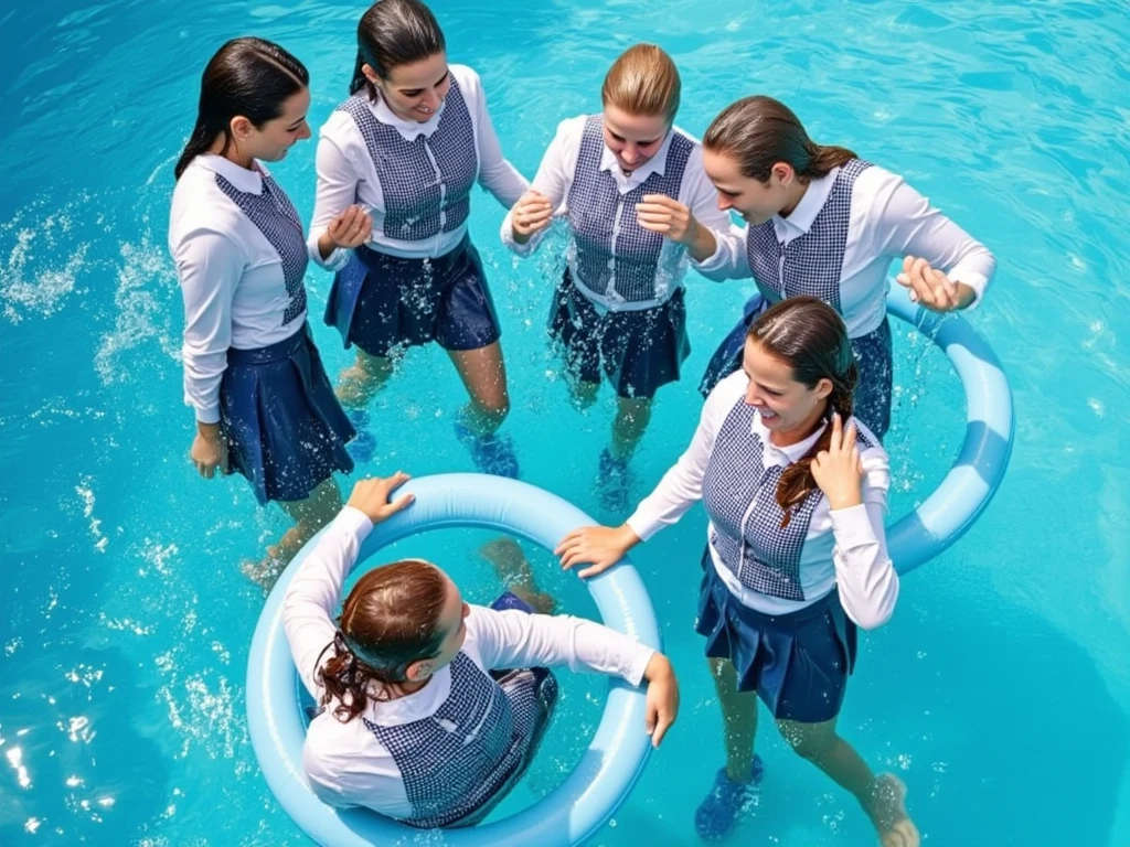 Primary school students multiple Water Play White