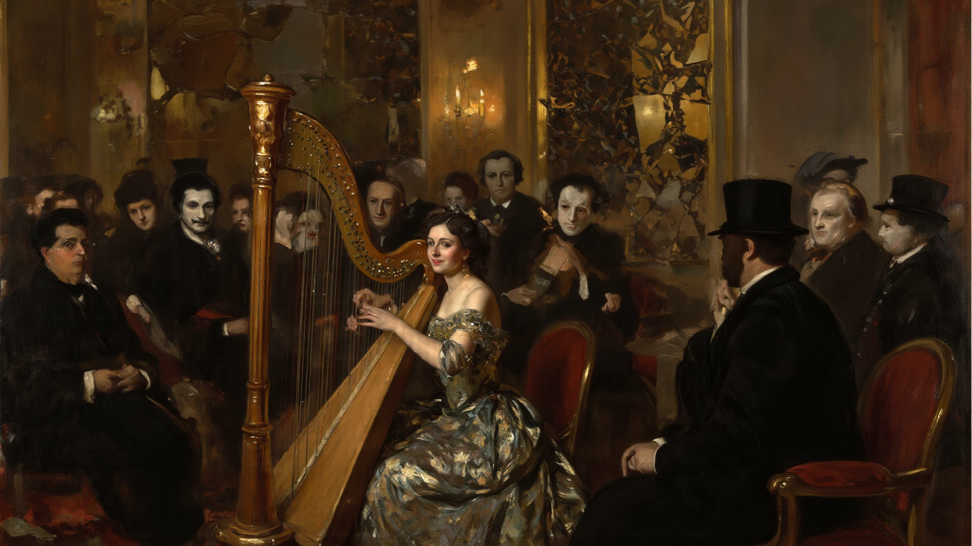 Painting of a woman, sitting on the sofa, with shadow, от by delphin anjolras, gerald brom. rich colors, Ovsep Pushman, Herbert James Gunn, Tom Bagshaw and Boris Vallejo, Gerard Brohm, Gaston Bussier and Artgerm, style of gerald brom, by delphin anjolras