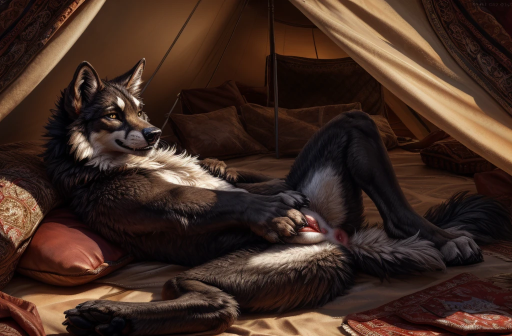 absurd resolution, absurd quality, very high detail, 4k, 8k, best quality (by syuro, dagasi, nezumi, zaush, sigma x, darkgem, personalami, difetra), anatomically correct, anatomically correct genitalia, anal, anal knotted, anal penetration, animal genitalia, animal penis, bdsm, huge dom small sub, huge top small bottom, bedroom, black nose, blep, bodily fluids, bondage, bound, canine genitalia, canine penis, claws, cum, cum in ass, cum inside, cum while penetrated, dominant, huge dominant male, drooling lots, duo, eyes open, feral, feral on feral, fur, from behind position, genital fluids, genitals, hands-free, giant knot, knotted, knotting, knot in anus, lamp, male, male/male, small male penetrated, huge male penetrating, male penetrating male, muzzle (object), muzzled, open mouth, orgasm, penetration, penis, restrained, saliva, sex, size difference, sub experiencing immense pain, submissive, submissive male, tongue, tongue out, tail, tail fully visible,