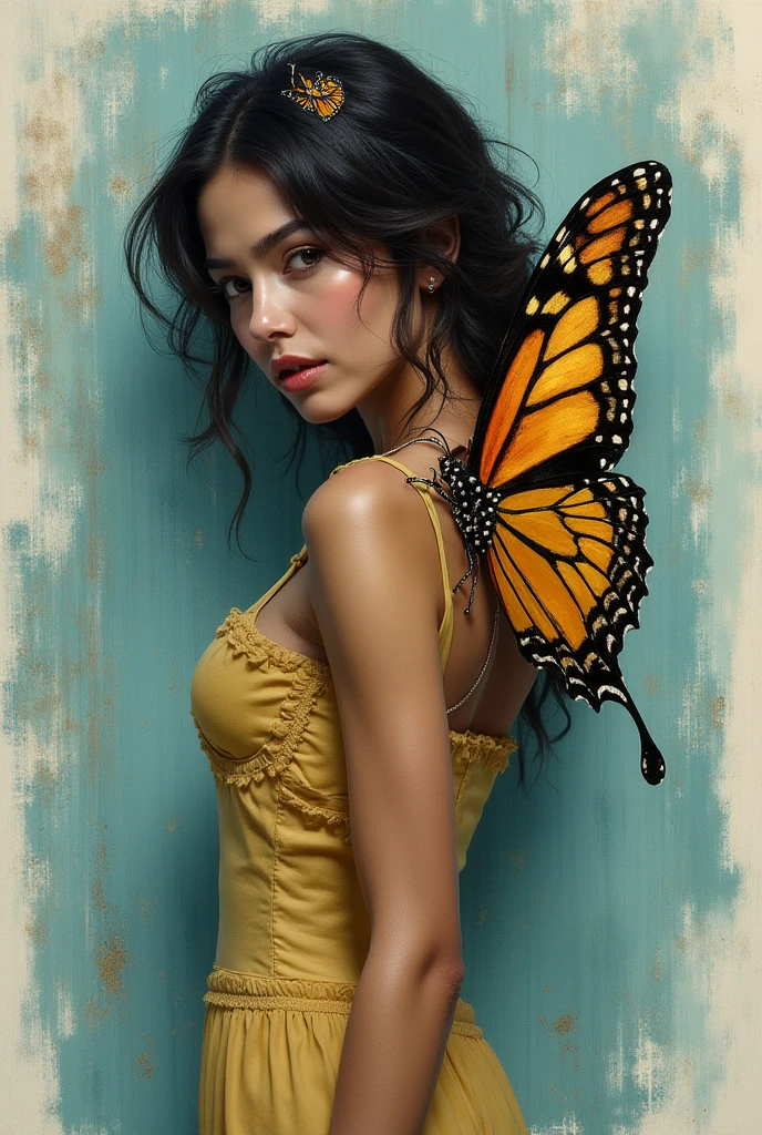 Nadia Hilker surrounded by butterflies completely naked and smiling