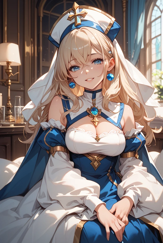 furina, furina genshin impact, focalors, blue clothes, beautiful body, cute face