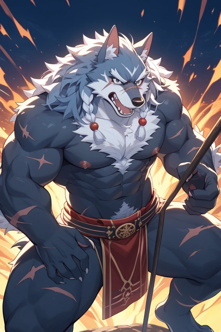 (By Empty Ghost, From thebigslick, By Dark Gem, Will chase), Keyuan Building (Onmyoji Daisenji Temple), High quality photos, Perfect anatomical structure, Anthropomorphic white wolf, male, 30 years old, (wolf print), Thick eyebrows, short hair, White Teeth, Strong body, Fat, White pectoralis major, White swimming trunks, Small bump, Pink milk clusters, Standing on the beach, Looking up, One hand raised above the head to block the sun, happy, blush, Golden pupils, Look up at the sky, Clear facial features, (Dynamic poses:1.5), Strong, solitary, (Top view:1.5), noon, sunny, Coconut Tree, Water waves, (By Empty Ghost, From wolf20, masterpiece, high quality, high resolution, 8k)