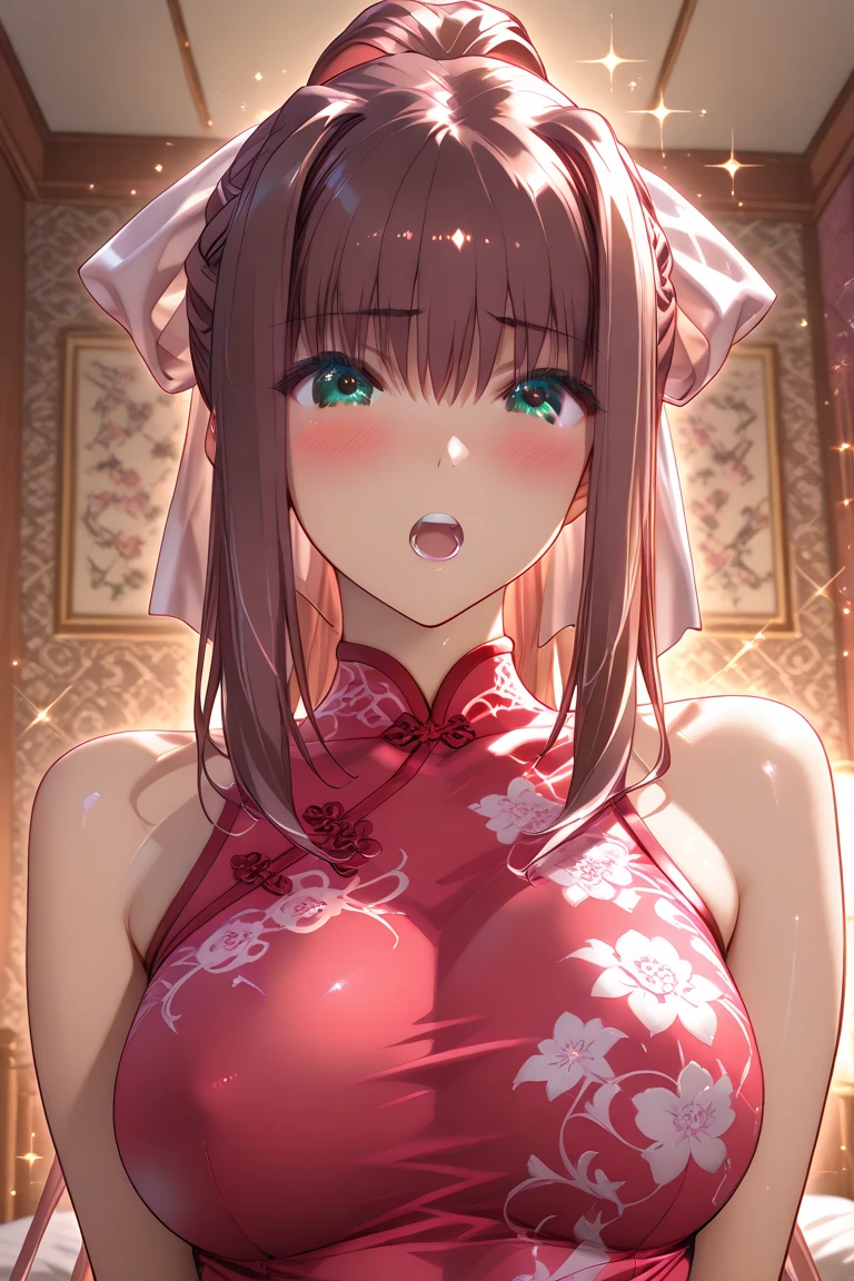 (masutepiece, Best Quality: 1.4), (max resolution: 1.2), (Ultra HDTV: 1.2), cinematric light, 8K resolution, Detailed eyes and skin, detailed facial features, Perfect limbs, Perfect fingers, Anatomically accurate body, Fingers in natural shape, Realistic texture, (The focus is on the entire upper body:1.7), (28 year old), (Beautiful kimono, beautiful kimonos:1.3), (Mature Pose:1.1), Perfect Style, (Beautiful face, kawaii eyes, Clear eyes, realisticeyes), acurate, Anatomically correct, Highly detailed face and skin texture, Detailed eyes, Double eyelids, Thin eyebrows, Glitter Eyeliner: 1, Natural cheeks, Glossy skin, Fair skin: 1.2, (Glossy lips: 1.4), (Shy look: 1.2), (#Slim waist), Full body like:1.8, (red blush, embarrassed from:1.1), (shiny lips: 1.1), (large full breasts:1.7), red blush, Neat and clean woman, ((25-years old)), person flowing diagonally, Brown hair, curlyhair, Fetishes, Lustrous hair), (Cute hair ornament),