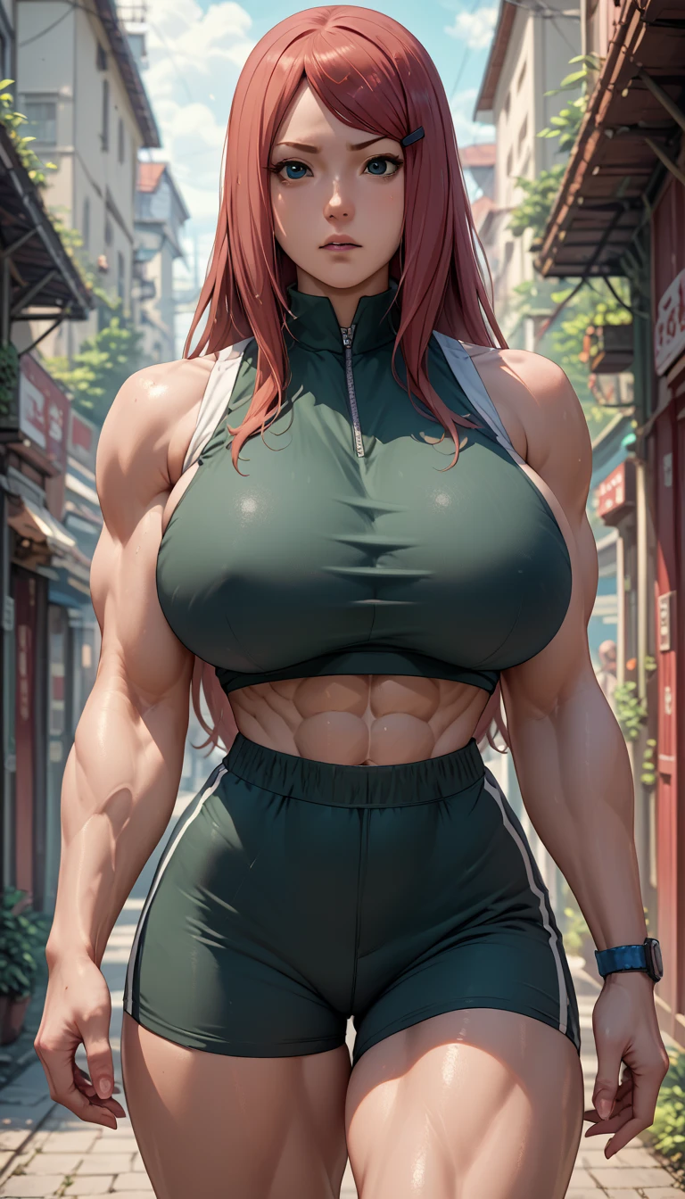 Huge muscle woman lab growth  angry 
