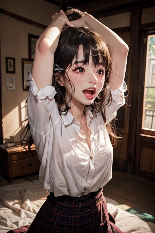(masterpiece, best quality), 1girl, <lora:wake_up:0.8> wakeupyawn, yawning, covering mouth,