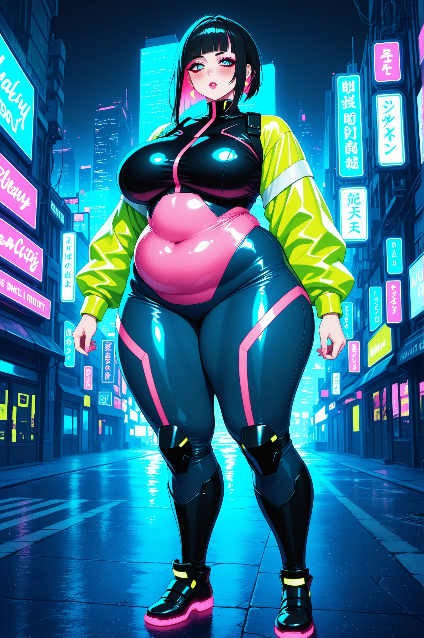 supergirl, pureerosface_v1, sticker of a girl from dc comic, full body, Kim Jung gi, , (gigantic breasts breasts 1.7),soul, digital illustration, comic style, cyberpunk, perfect anatomy, centered, approaching perfection, dynamic, highly detailed, watercolor painting, artstation, concept art, smooth, sharp focus, illustration, art by Carne Griffiths and Wadim Kashin ,, (masterpiece, best quality, ultra-detailed, best shadow),, In the style of Neon Genesis Evangelion, you find yourself standing on a desolate, post - apocalyptic wasteland, as the distant ruins of a massive city loom on the horizon. The sky is filled with ominous clouds, as a massive creature towers in the distance, huge breast, gigantic , titsnipples, curvy, thicc