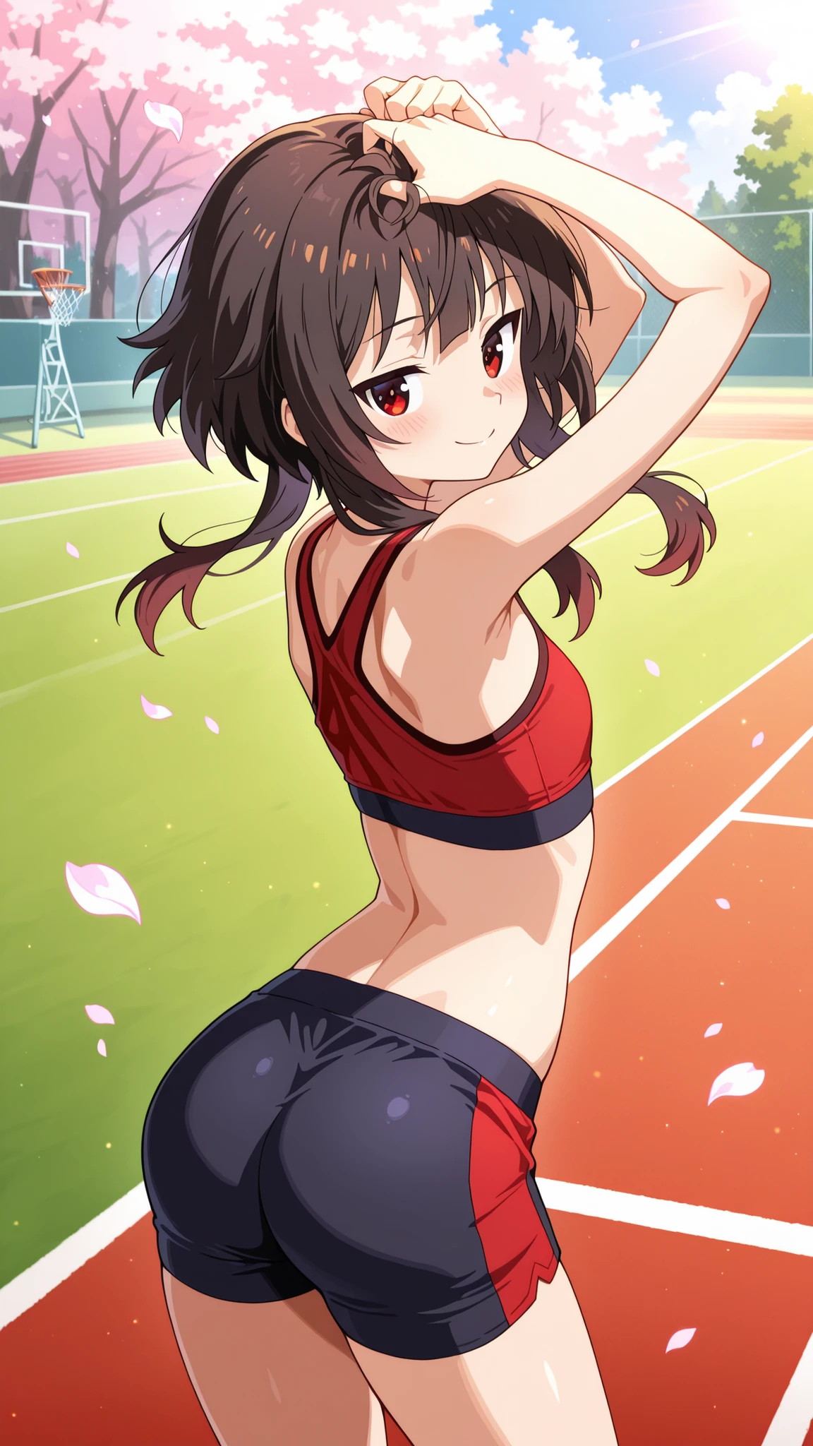 tmasterpiece，1 teenage girl，8K，high high quality，独奏，Fencing sportswear，skinny pants，playground，flatulence，Farting on the mat，Lift and fart a lot，Very shy，The stench  pervasive，A sexy pose