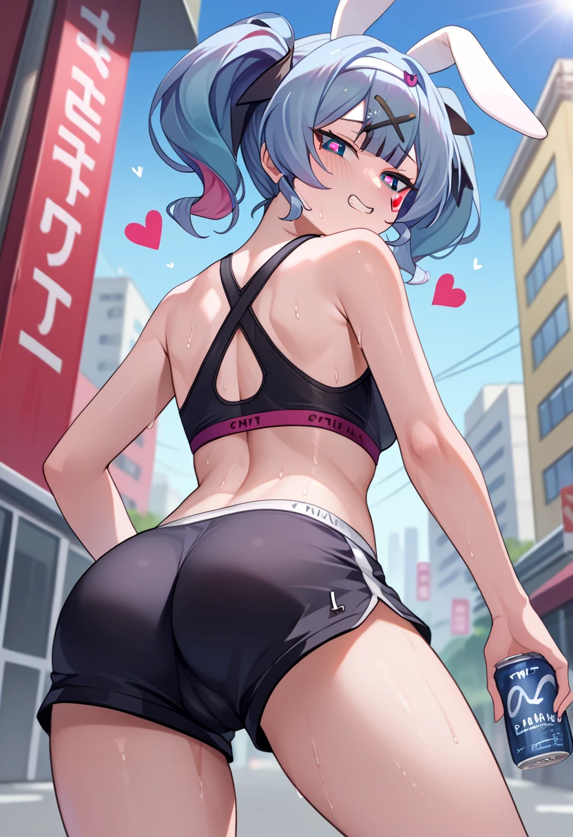 (Incredibly ridiculous absolute resolution:1.5)、Anime girl in colorful bikini, anime moe art style, Seductive Anime Girl,Anime Loli, 8k Manga Wallpapers,((small curvy loli)), pretty anime girl,((swimming pools))、(The length of hair to the shoulders)、(short braided hair)、Rear view、Looks Back、Beautiful anime girl, (Anime Girl), clean detailed anime art
