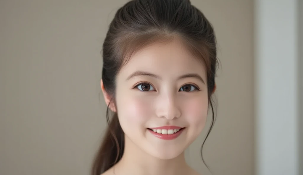 There was a young girl wearing a black shirt and a black tie,Keep the photo in action,expressioness,garments,Consistency in shape and appearance,On this basis, Draw 3D blind box effect,Artistically,,C4D,best qualtiy,8K,Sweet smile,largeeyes