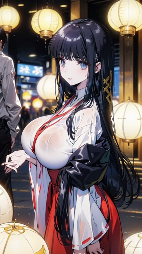 ((best quality)), ((masterpiece)), (detailed), 1girl, sexy,
gigantic breasts, Tohsaka Rin(Fate/ stay night), black hair, two side up hair, blue eyes, completely nude, no clothes, embarrassed angry, open mouth, covering breasts and crotch, in crowd city street, night, pussy juice, breasts milk, side view