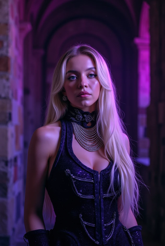 naked, nude, NSFW, realistic blowjob portrait, Full Shot Solo Portrait Photo [Alisha Lehmann] as [Daenerys Targaryen] as a real-life version of (Daenerys Targaryen), targaryen white hair, with (sexy black dress), (sexy cleavage),deep neckline, wonderful breasts, charming smile, medieval castle background, by Hubert Robert and Alex Timmermans Intricate photorealistic style photography, ultra-realistic and very detailed. sharp focus on eyes., cinematic lighting