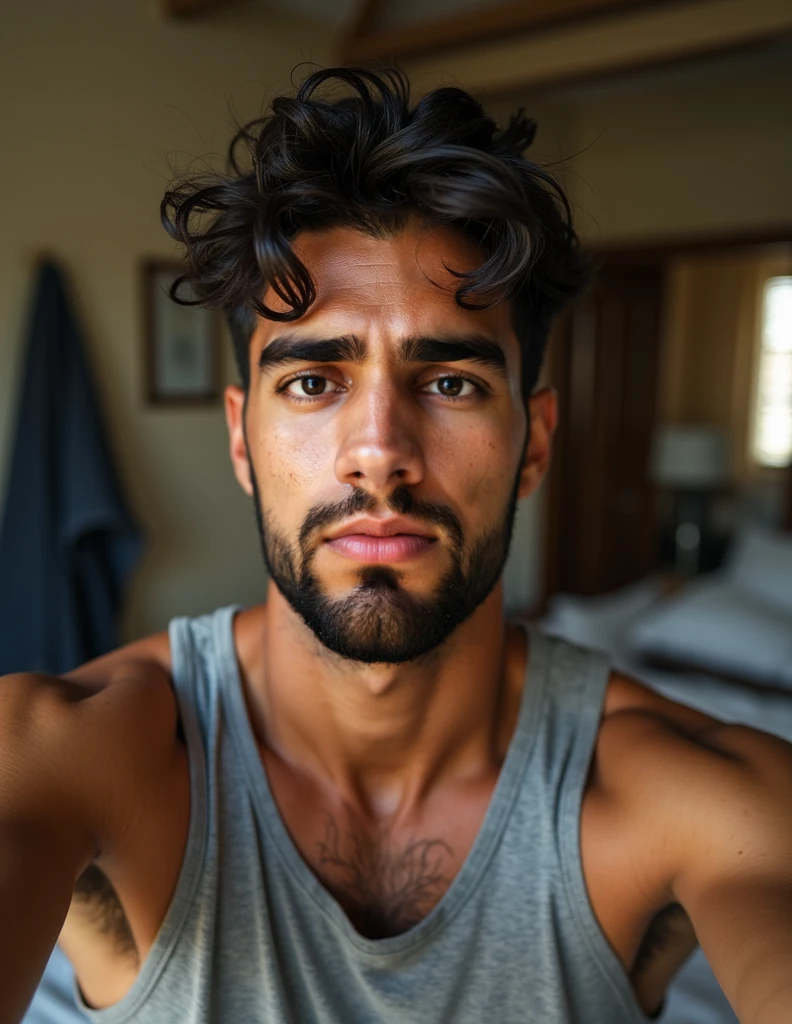 Estatura mediana.
robust complexion.
Olhos atentos e determinados.
Um homem, uza, Barba espessa e bem cuidada.
Mature and respectable expression.
Vestimentas simples e adequadas ao seu papel como servo fiel.