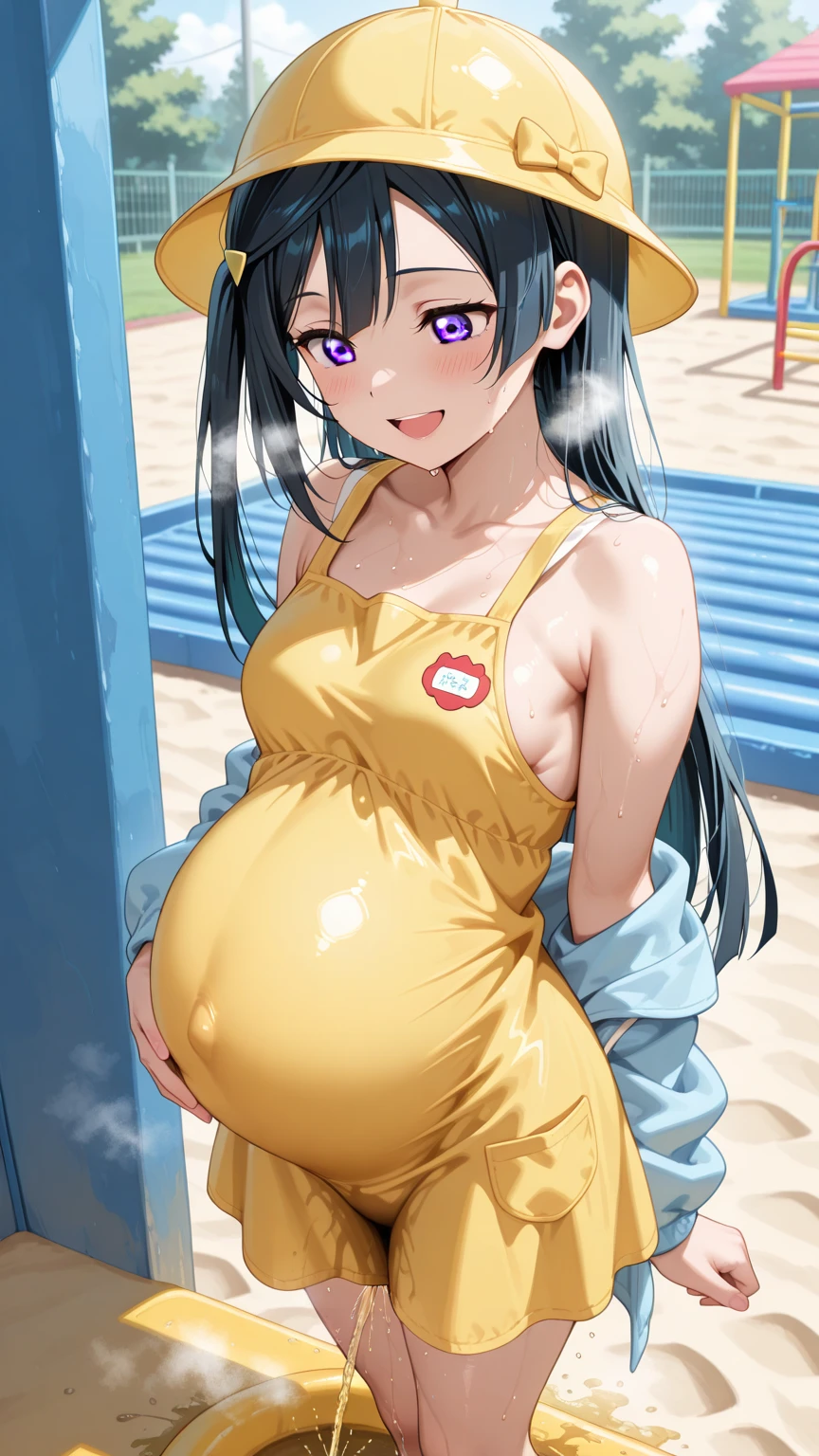 School Swimsuit,Big Breasts,Pregnant women,Pregnant belly,Gray Hair,Young girl body,