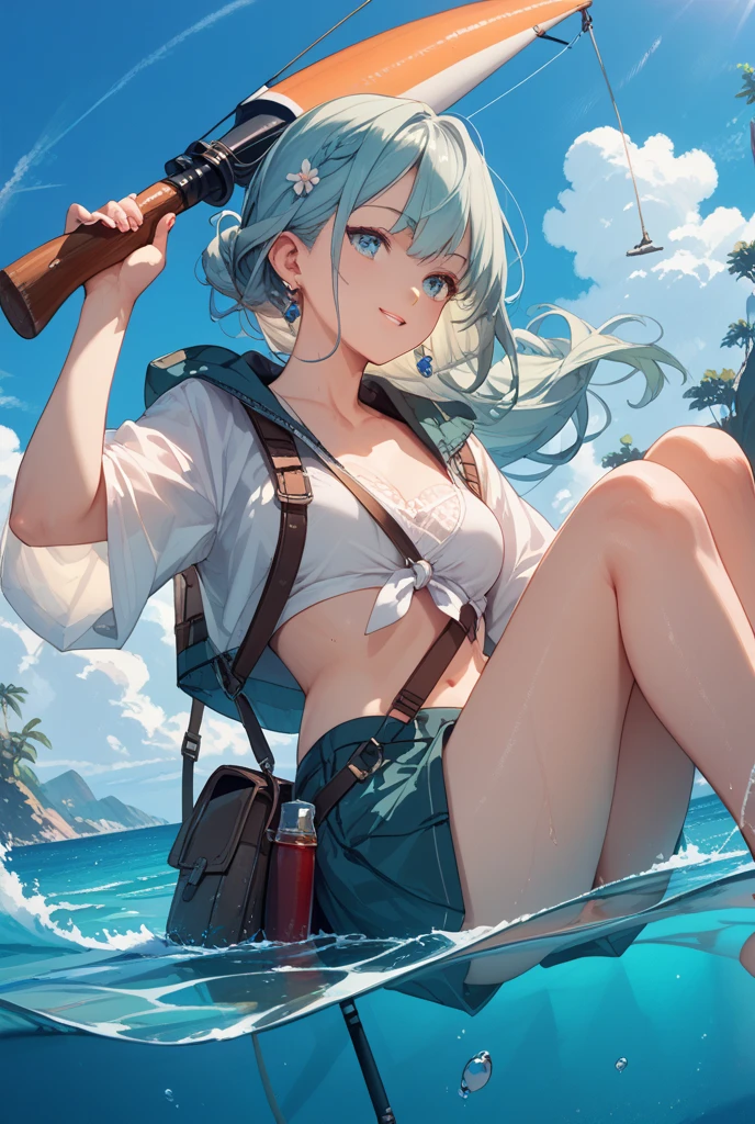 anime girls in bikinis on a beach with a boat in the background, azur lane style, from the azur lane videogame, characters from azur lane, trending on cgstation, kantai collection style, fine details. girls frontline, from girls frontline, pixiv 3dcg, cushart krenz key art feminine, kawacy