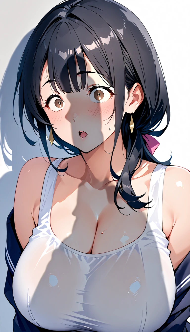 ​(5fingers, peace sign:1.8), masterpiece, Finest quality、(Female about 40 years old、wife、Married woman, mature woman:1.4)、looking at viewer、Floral Bikini、Outstanding smile、Huge breasts、Long hair、poneyTail、bangss、I'm sweaty、Bedroom、a bed、night、,1girl, short hair, black hair, gigantic breasts, curvy,