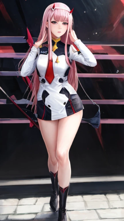1girl, BLilith, long hair, thighhighs, short sleeves, full doy view