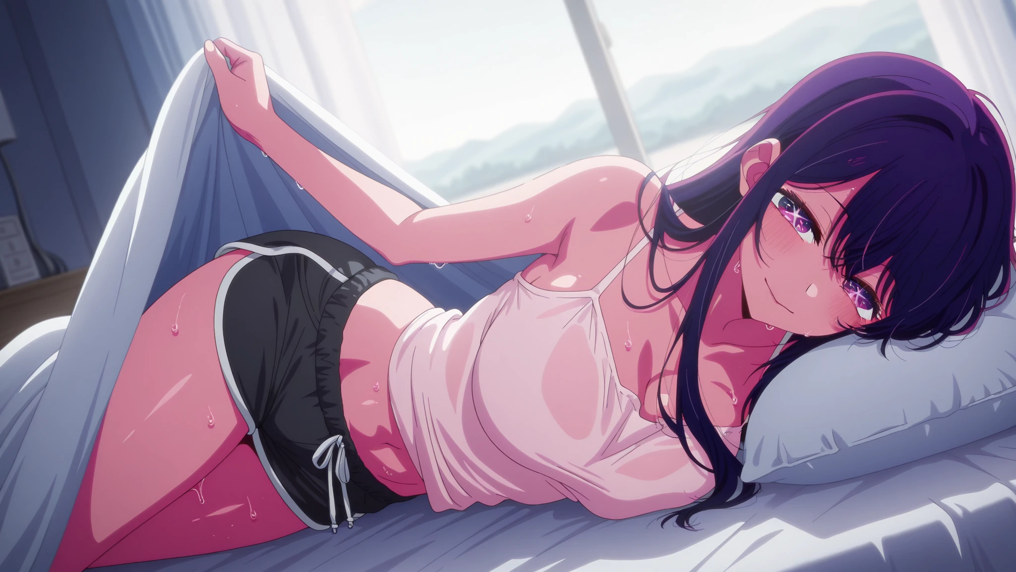 nsfw,bukkake,bed room,steam,cum on breast,cum on hair,cum on feet,cum on clothes,excessive cum,medium breasts,white micro bikini,