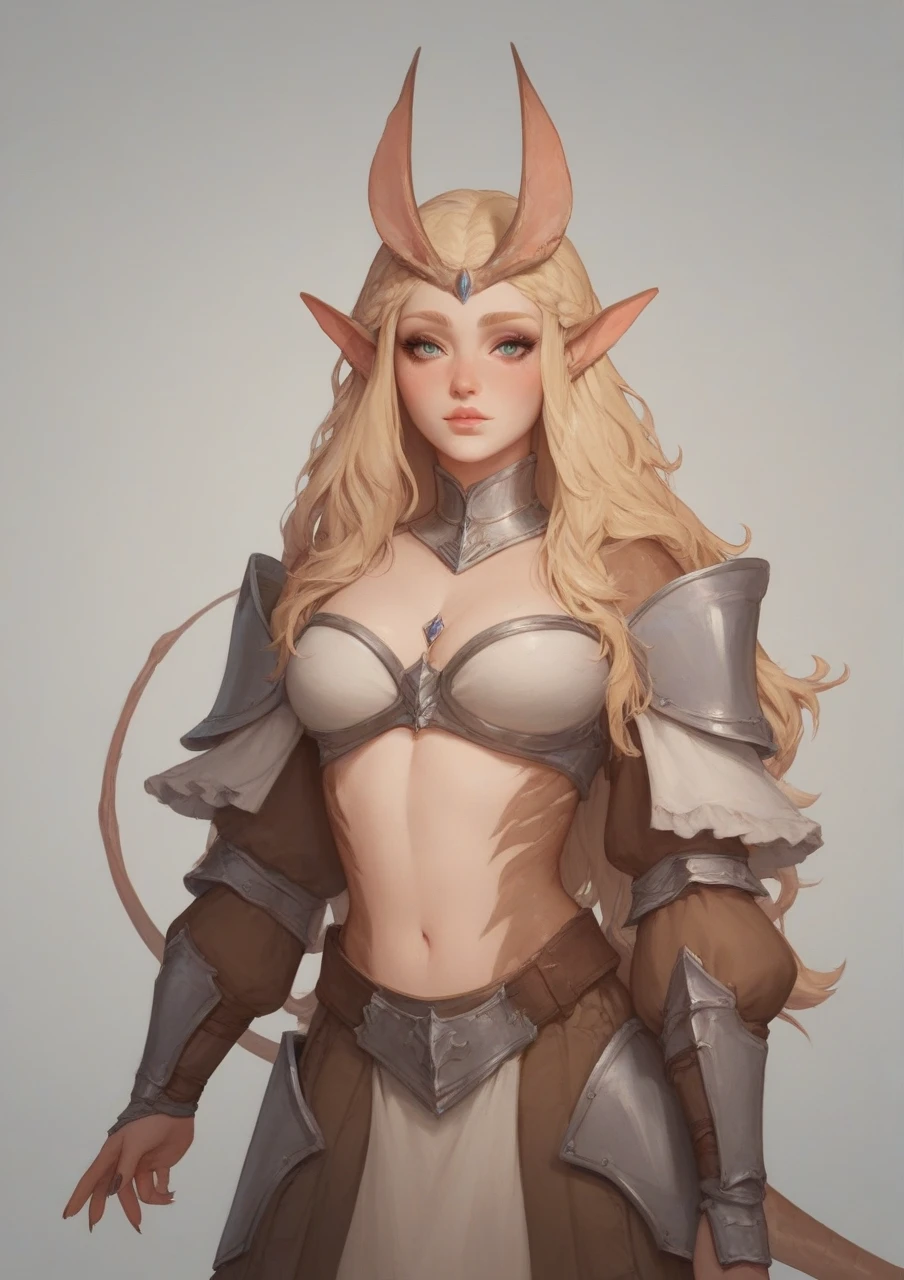 A bronze golem modeled after a demon girl. There are horns on both sides of the head Her hair color is silver Skin is bronze Design that looks like wearing bikini armor Has a tail Girl, UHD, retina, masterpiece, accurate, anatomically correct, textured skin, super detail, high details, high quality, award winning, best quality, highres