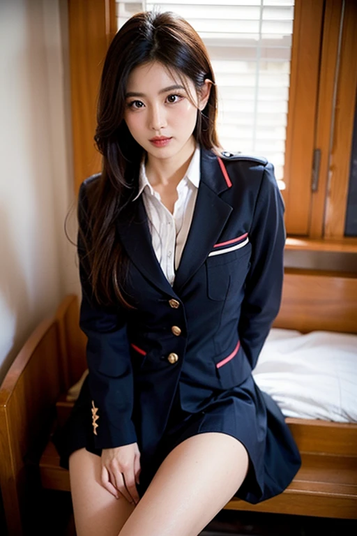 Beautiful and meticulous girl, Very detailed eyes and face, Beautiful attention to detail, Ridiculous, incredibly Ridiculous, Large file size, Very detailedな, High resolution, Very detailed, Highest quality, masterpiece, Kemomimi, ((Japanese high school girls uniform)), figure, Very detailed, CG, Unity, 8k wallpaper, wonderful, Fine details, masterpiece, Highest quality, Very detailed CG uniform 8k wallpaper, Face Light, Cinema Lighting, One girl, 16 years, (No pants) ), (((Dynamic pose))), (Camel Toe), (half), (pantyhose), (Bend your knees and sit on your feet))