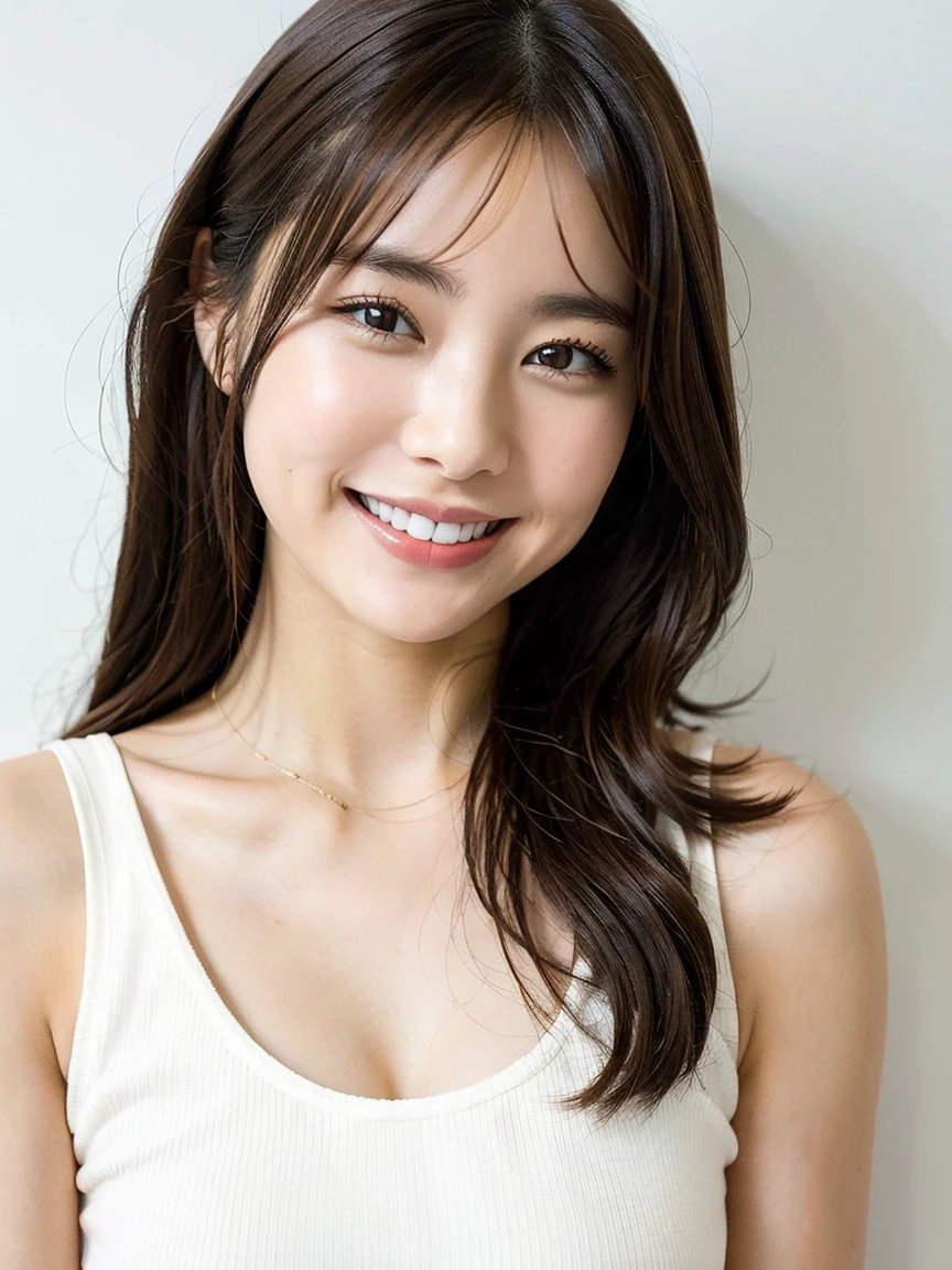 masterpiece,best quality,(Japanese girl),((Beautiful girl)),cleavage,(off shoulder:1.2),(perfect body beauty:1.2),(shy smile),beautiful teeth,From slightly above