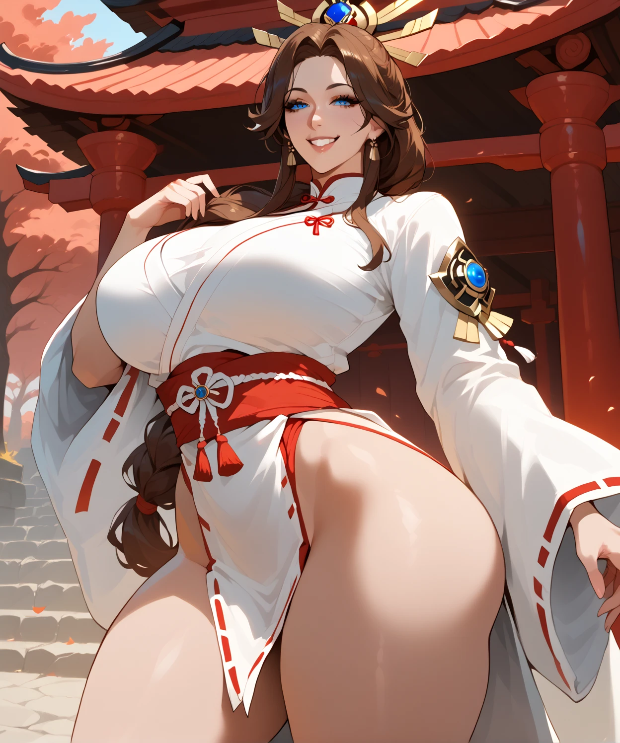 (from below,ceiling:0.5),(looking down at viewe:0.5),(face focus:1.6),(crouching,spread legs:1.5),SFW、top-quality、Full limbs、complete fingers、1 beautiful woman,mole under eye、、sweat、Slender beauty、straight haired、Brown hair、((china clothes, thong:1.5))、(Perfect body very skinny beauty:1.5)、cleavage、hospitals、Hospital Room、on Patient bed、vulgarity、spoken heart、( tan skin:1.6),(open mouth:1.2),(love me tender ,Give it to me more:1.8),