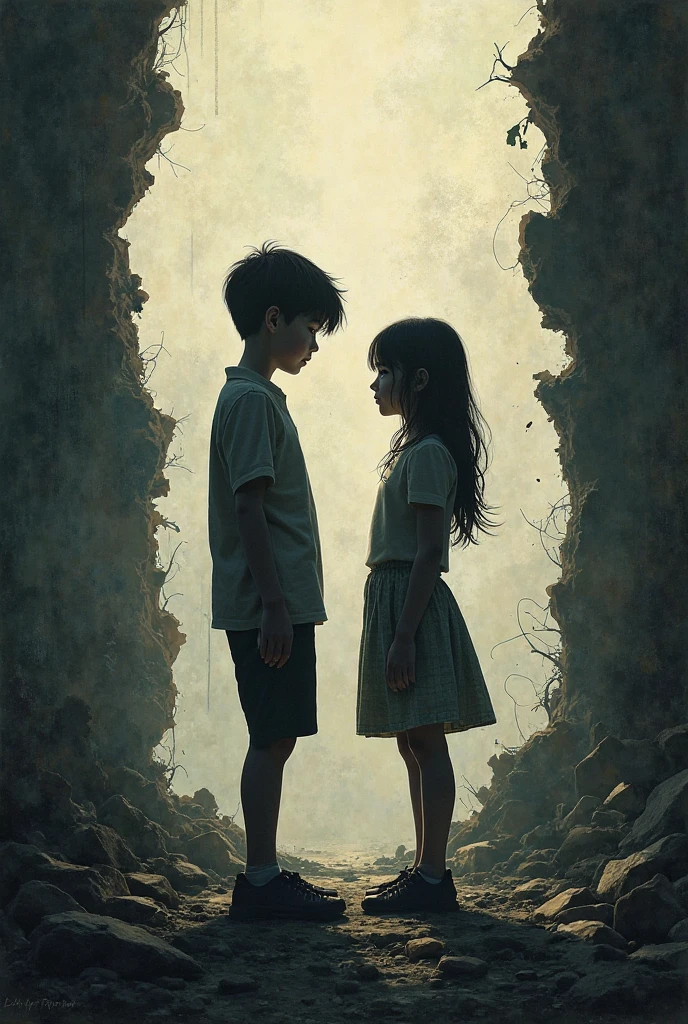 Boy warns girl to stay close, mentioning the temple is full of traps.