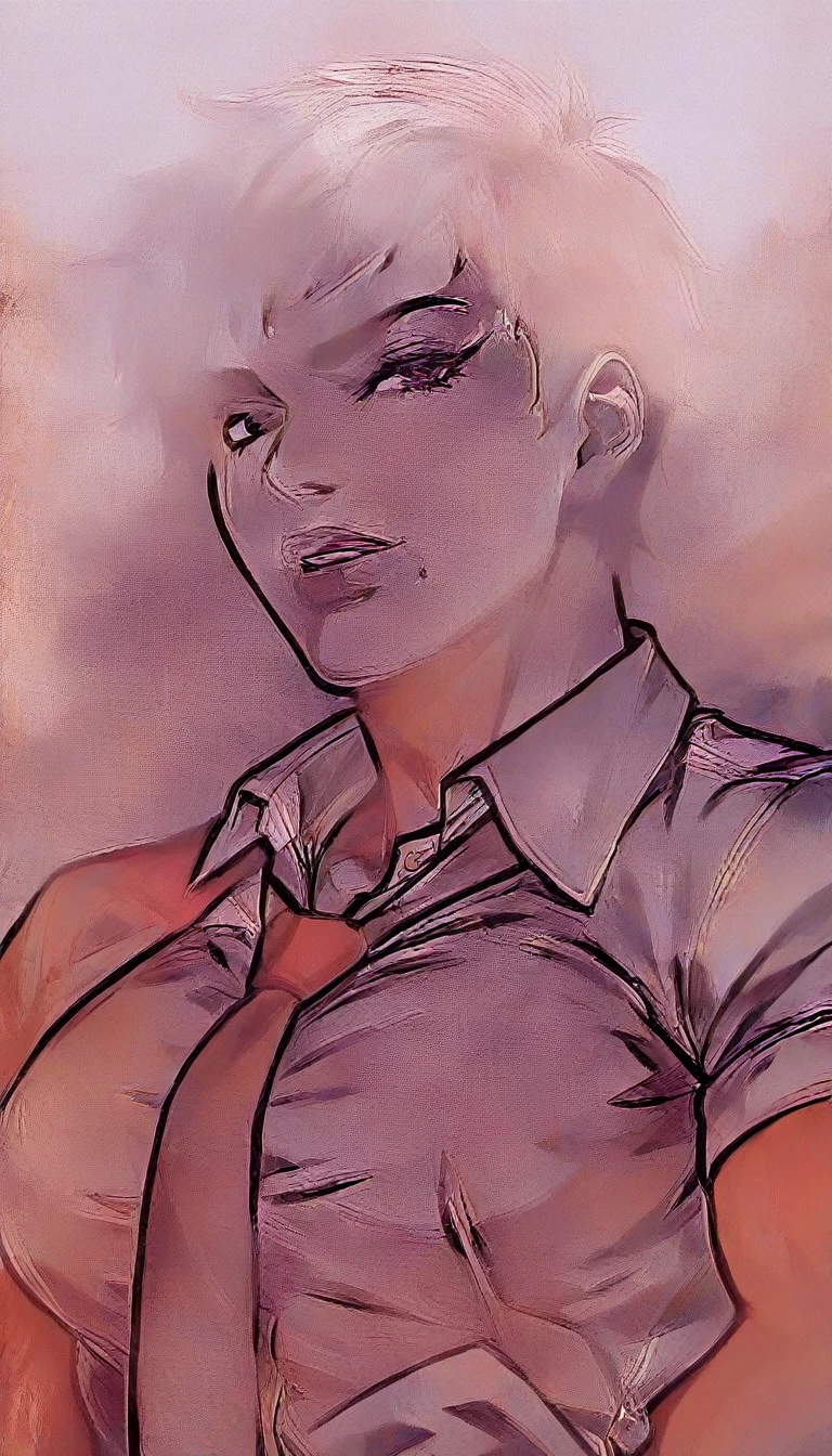 Clay Mann, mature female, lip biting, curly short hair, choker, (small breasts:1.3), covered nipples, crop top, detailed, masterpiece, absurdres, best quality, dark, grayscale, monochrome, lineart, upper body