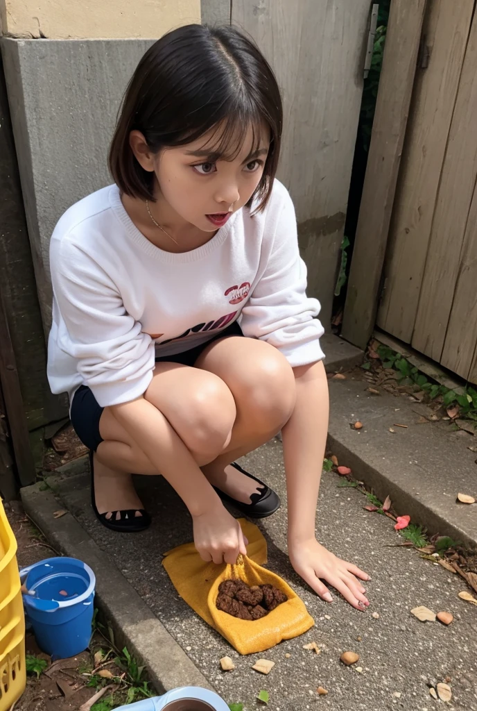 farming,{{Potato}},{{Potato digging}},Smile,{{Best Quality}}, {{super detailed}},One girl,Downturned eyes,G Cup Breasts,drooping eyes ,Cute girl with black bob cut hairstyle and white marble glowing skin,11 years old,Cute Girl,Oval face shape ,slender,The whole body got wet,Hair got wet,bloodshot eyes,a sultry,Detailed portrait of the perfect lovely girl, slim, Face , Futuristic , Teen, kwak ji young, Dreamy, Black eyes, Cinematic lighting, Innocent, Highly detailed, Sharp Focus, Smooth, art stations, Convoluted,Ballet dancer ,awardwinning, Pure aura, Anime, Highly detailed CG Unity 8k wallpaper of girl with perfect symmetrical confident face with black mid-cut hairstyle and blushing cheeks , taken by Canon EOS, Sigma Art Lens 28mm f4, ISO 200 Shutter Speed 2000
