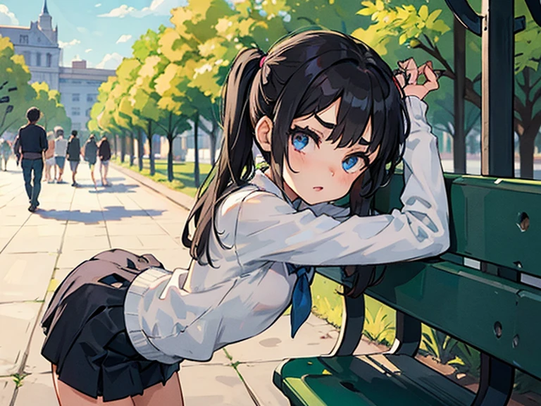 masterpiece, best quality,1girl,young girl,brown eyes,drill hair,happy smile,shiny skin,(nice leg line:1.3),thick thighs,thin waist,huge breasts
BREAK
school uniform,necktie, ((pencil_skirt)),pantyhose,sneakers
BREAK
city,crowd,depth of field,looking at viewer,squatting,from behind,full body,legsupsexms