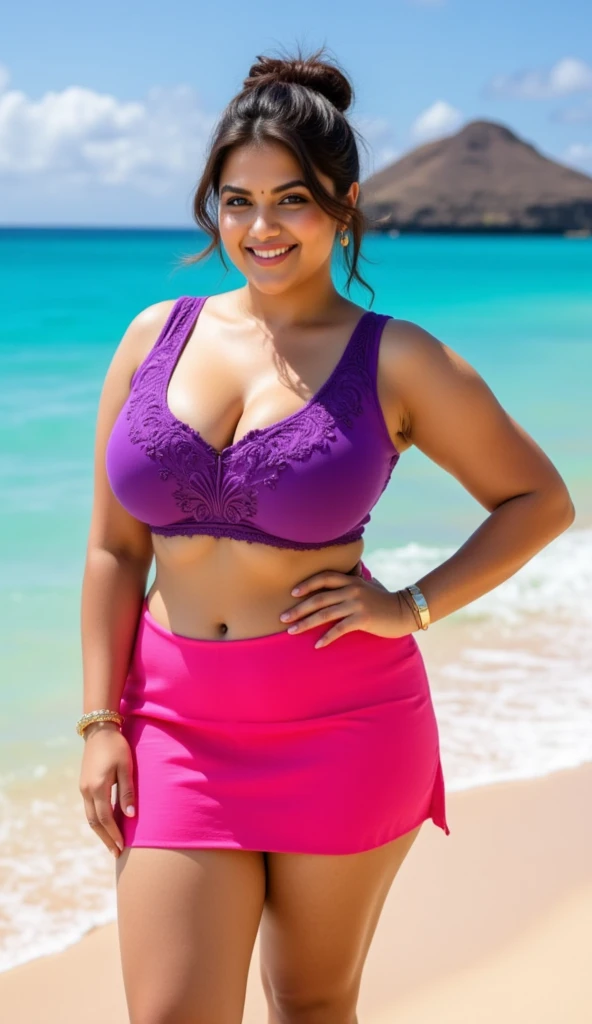 Beautiful plus size Arabian girl in bikini