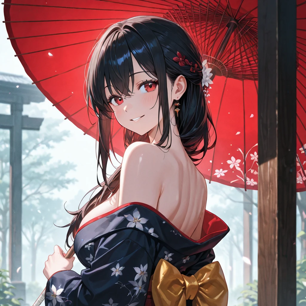(Super beautiful woman in kimono)、((highest quality、8K masterpiece:1.3))、sharp focus:1.2、(super beautiful face:1.0)、(shiny skin:1.0)、realistic pictures、black hair、video writing、High resolution eyes and face、video writing、japanese actress、from the front、Medium chest、with a happy smile、The beauty of slender abs、whole body、wearing a kimono、cherry blossom in full bloom、luxury obi
