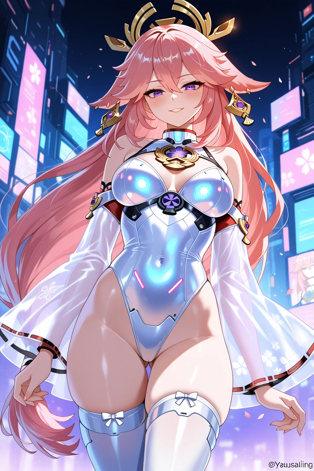 (masterpiece, Best quality, ultra detailed, absurdity)1.5, 1 girl, (sexual, Beautiful woman, perfect face, Perfect eyes, ideal female body, huge breasts)1.5, (ZeroTwo, horns, hair band, Red bodysuit, long hair, pink hair, dull hair, ), (standing), perfect lighting, smooth, HDR,naked