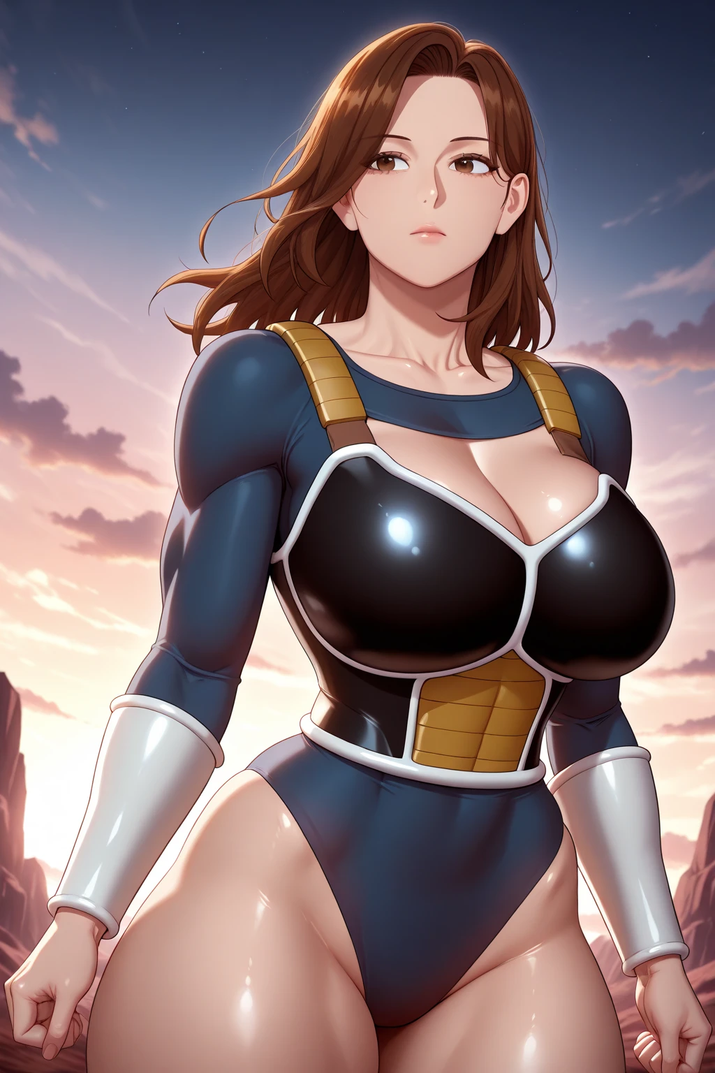(magazine cover:1.2),text,(masterpiece, best quality:1.1), (sheathed weapon on back:1.2), roto (dq3), 1girl,16yo,muscle, happy smile,solo, short hair, brown hair, blue eyes, circlet, medium breasts, cleavage, strapless, blue dress, purple cape, thighhighs, elbow gloves, boots, belt, scabbard,, knee boots,( castle background:1.2), nsfw,(clear erected nipple silhouette: 1.5), (cameltoe: 1.2),spreading legs, (pubic hair ultra detailed clear silhouette: 1.2), (pubic hair focus: 1.2),micro panties,from below,
