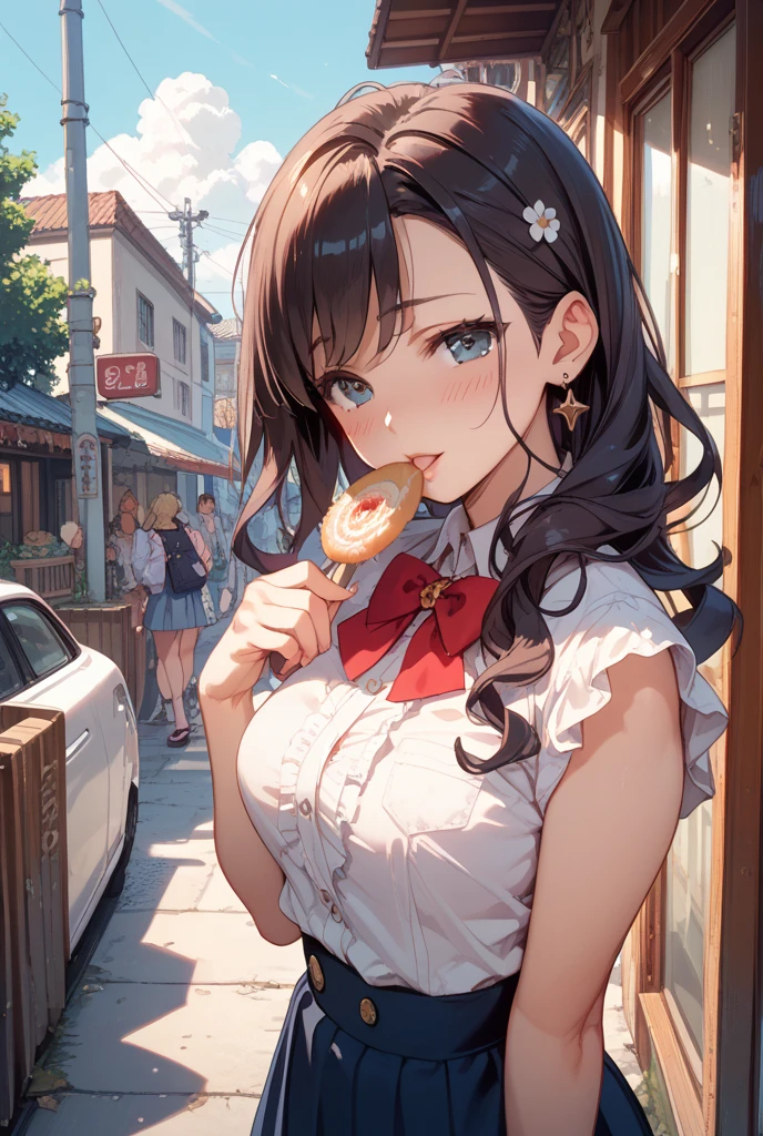 best quality、high resolution、(high image quality:1.2)、masterpiece、detailed background、(highly detailed face:1.3)、(detailed eyes:1.3)、age beauty、(huge :1.3)、(Normal number of fingers:1.3)、is anatomically correct、perfect body line、fun atmosphere、 Service Area、highway、Golden Week、

(Three girls enjoying Service Area gourmet food on the highway:1.5)、(Two girls eating melon bread:1.3)、

they seemed a little tired from the highway traffic jam, but when they arrived at the Service Area, their tension rises all at once、The expression of wondering which one to eat while looking at the big menu sign is cute、Picking up the famous freshly baked melon bread々dough to blow away the fatigue of traffic jams、
they have a happy smile on their face with the fluffy texture but bread crumbs stick to their mouths、Next, enjoy the local soft serve ice cream and have a happy expression with a cool sweetness Show me、they get so carried away that ice cream drips a little and they wipe it with a handkerchief in a hurry are also adorable、
 they sit on the Service Area bench and enjoy a relaxing moment watching the scenery while wandering their feet、Gently tears off、and cheeks out、
A casual and cute, spring-like outfit、Half up with white sneakers wrapped around your feet、Focus on ease of movement with white sneakers around your feet、A rough outing style with a natural colored cap and a small shoulder bag over your shoulder to protect against the sun、Their trailing hair flutters in the wind、cute