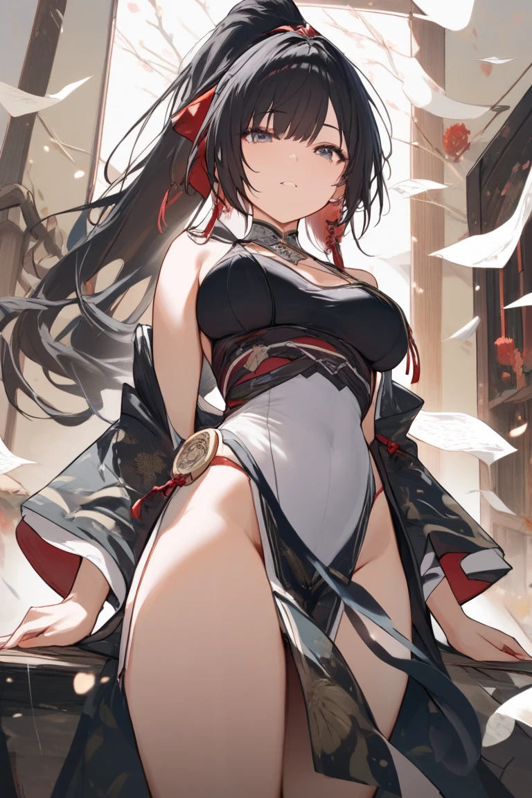 onna-bugeisha, bikini
A strong and fierce onna-bugeisha warrior wearing a bikini stands proudly on the battlefield. Her eyes are filled with determination and focus, showcasing her unwavering courage. Her detailed facial features, including expressive eyes, a graceful nose, and luscious lips, emphasize her captivating beauty. Her face shines with a realistic, photorealistic quality, showcasing every intricate detail and shade.
The onna-bugeisha's slender yet powerful physique is accentuated by her bikini, which perfectly complements her strong and feminine aura. The bikini is made of a high-quality material that glistens under the sunlight, adding a touch of glamour to her warrior image. Every curve and line of her body is represented with extreme detail, providing a captivating visual experience.
The onna-bugeisha is surrounded by a dynamic battlefield scene, featuring smoke-filled air and debris scattered across the ground. Her presence exudes strength and fearlessness amidst the chaos. The landscape is portrayed with vivid colors, contributing to the overall intensity of the composition.
The lighting in the scene is meticulously crafted, casting dramatic shadows that accentuate the onna-bugeisha's fierce stance. The sunlight pierces through the battlefield, highlighting particular areas of interest and enhancing the atmosphere. The combination of sharp focus and bokeh effects draws attention to the onna-bugeisha herself, emphasizing her importance in the composition.
This artwork is created with the medium of a highly-detailed illustration. The artist skillfully employs various techniques to produce an ultra-fine painting, showcasing the mastery of their craft. The overall art style is a fusion of historical accuracy and modern aesthetics, effectively conveying the power and beauty of the onna-bugeisha.
The color palette for this artwork is carefully chosen to enhance the mood and emotion of the scene. The colors oscillate between warm and cool tones, creating a dynamic balance that adds depth and visual interest. The contrast between light and dark elements is heightened, further emphasizing the onna-bugeisha's presence on the battlefield.
The onna-bugeisha, standing tall and unyielding, symbolizes the strength and resilience of women. With a perfect blend of historical inspiration, modern sensibilities, and the artistic skill of the illustrator, this masterpiece captures the essence of a powerful onna-bugeisha warrior in a bikini, leaving a lasting impression on all who behold it.
