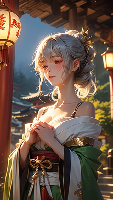 (Imagine an anime in high definition, with an aesthetic and digital art style inspired by the world of anime. The protagonist is a highly detailed girl, with a lovely face and expressive eyes, emanating charm and seduction in her loose robe, detalhada e revelada Suas bochechas cortadas, seios durinhos empinandos, beautiful thighs add a touch of delicacy to the scene, ((Your pubis with lots of hair gives you a very special charm)), She is in a side pose, capturada em um quarto minuciosamente detalhado, com uma janela pela qual entra a suave luz do sol, Destacando as flores de cerejeira que adornam o ambiente, tornando a cena ainda mais encantadora, Simplicidade Modernista, Splash Aregant Perfeccionismo), (sereno e elegante)