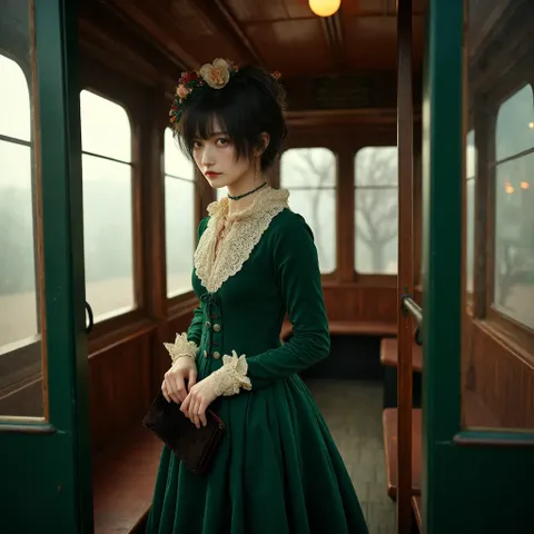 La ragazza del treno in viaggio