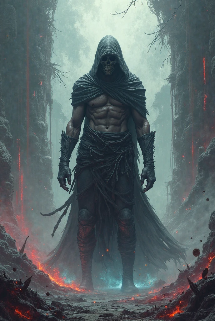 man representing difficulties. quite dark image. fantasy theme