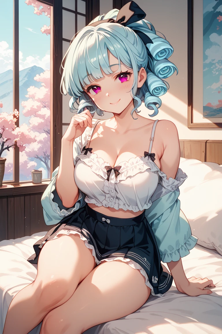 (M-shaped legs spread on the double bed(crouching down)、put your hands behind your back、Thrust your hips、The skirt flips up、Look away、Turn your face away)、best angle、(cute girl in a pink dress)、smooth translucent white skin、Light pink dress、(extremely details CG、Unity、8K Wallpapers)、(extremely delicate and beautiful)、(masterpiece)、(top-quality:1.0)、(超A high resolution:1.0)、(Precise human body structure)、(Full limbs)、(2 arms)、(2 legs)、(complete fingers)、(Slender beauty)、(Not muscular)、 ((((Expressive eyes, Perfect face, 1girl in, good breasts、round breast、Medium bust、cleavage、Pink nipples、pink areolas、Eliminate nipple protrusions、Pink dress、 Feminine, Blushing, The girl is Bulma from Dragon Ball、Hair Ribbon, braided ponytails, green colored hair、(teats:0.8)、see -through、Perfect dress、Her ass stands out in sexy white panties、Girls' Cats'covered with fur、clean and not hairy、clean、Not Moriman、Clear love juice drips from the crotch)))、cum on、(red blush:1.3)、inside in room、by the window、huge window、Lake seen from the window、beautifully lit landscape、idyllic scenery、serene landscape、Beautiful serene landscape、amazing landscape、in a serene landscape、an amazing landscape image、dreamlike landscape、Beautiful lake、Beautiful Landscapes、stunning landscape、(Set up a room with a view of nature)、(Beautiful lake background seen through the window)、Perfect view、Stunning light reflection、Beautiful Dreamy Landscape