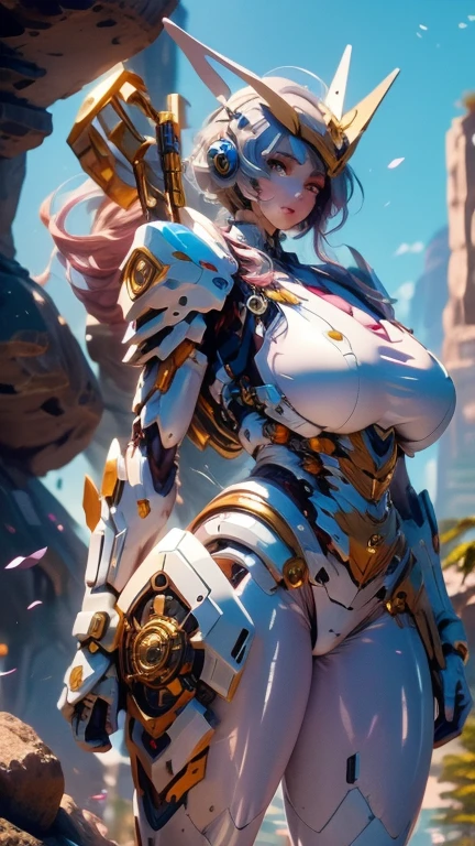 A dynamic pose,1girl,(ultra detailed skin),curvy,petite,beautiful breasts,large breasts,pale skin,pointy breasts,erect nipples,(fantasy art,Highest image quality,Hyperrealist portrait,(8k),ultra-realistic,best quality, high quality, high definition, high quality texture,high detail,beautiful detailed,fine detailed,extremely detailed cg,detailed texture,a realistic representation of the face,masterpiece,Sense of presence,Dynamic,bold),(thin hair),(soft hair),(straight hair:1.5),Swept long bangs,extra light coppery amber hair,hair over one eye,((clothed:1.5),leather boots,leather gauntlet,(Mechanical body armor:1.5),(long silk sarong:1.5))),(seaside:1.5)