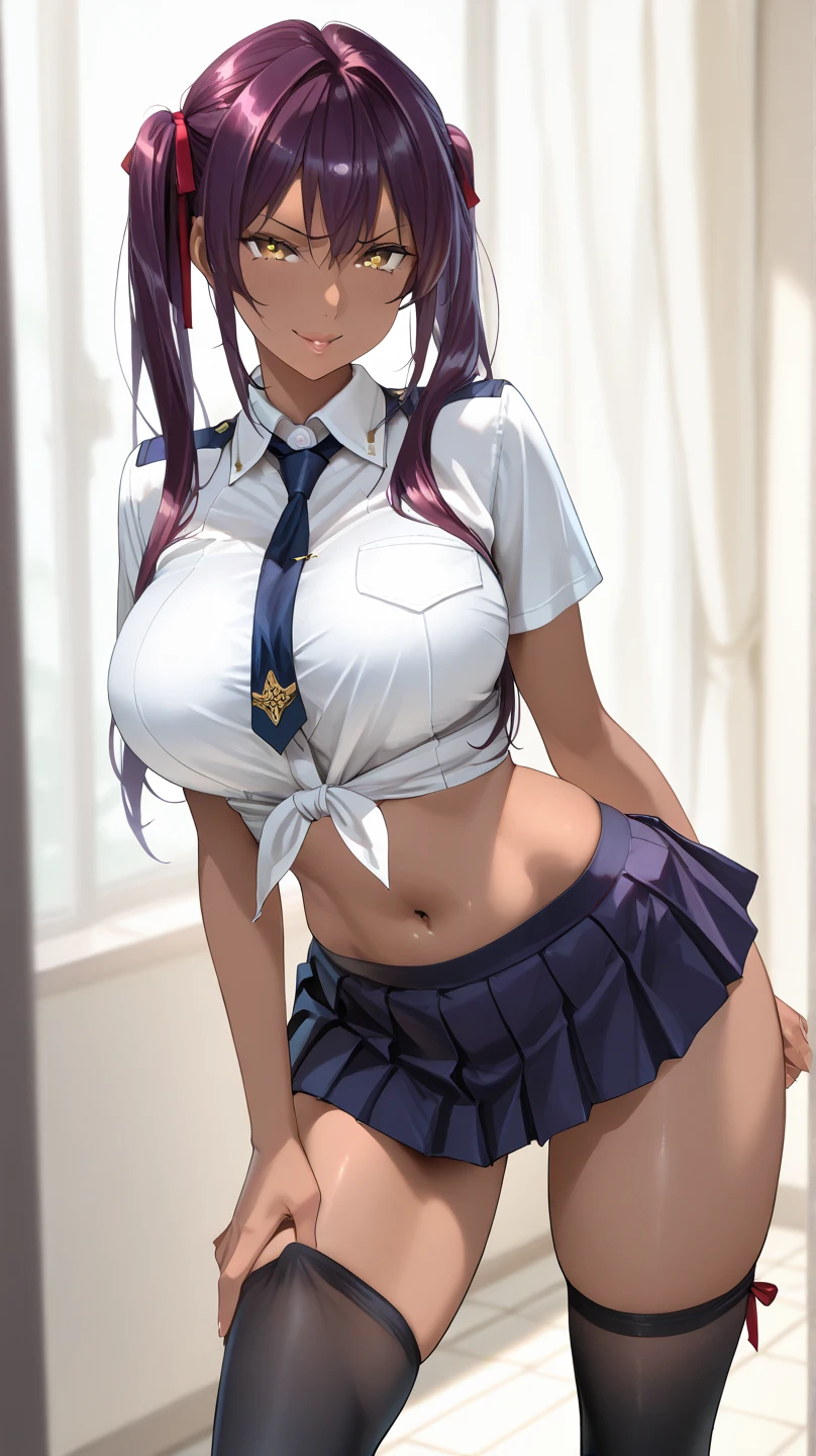 、((((SFW:1.8))))、Stand and spread your legs、 pretty girl, Highest quality、超High resolution、High resolution、Highly detailed CG、8k unit wallpaper、17 years old、Beautiful attention to detail、(((school uniform)))、(((Ultra shiny latex panties)))、((( Dark Skin ,Pleated skirt , Cleavage ,)))、(Shiny body,:1.5)、 Embarrassing、(Ahegao)、()、shy、