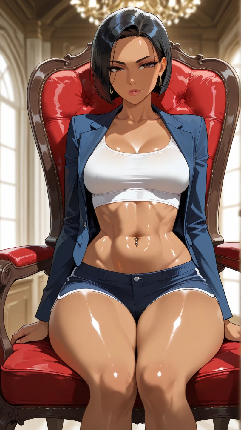 1 girl, (medium breasts))), (((wearing short bikini))), (long pink hair), (((blue eyes))), thin arms, (in the motel room), (thin waist), (((muscular leguscular belly, bare feet, (((sitting on the chair with her legs crossed looking at me))), (twintails), camera on the floor, black nails, perfect hands, perfect fingers and well detailed, one eye closed, Long Eyes, eye flare, happy, anime, anime style, ray tracing, reflection, drop shadow, panorama, Sony FE, 8k, UDisk, master piece, accurate, anatomically correct, Super Detail, best quality , ultra-high resolution, hard disk, 16k