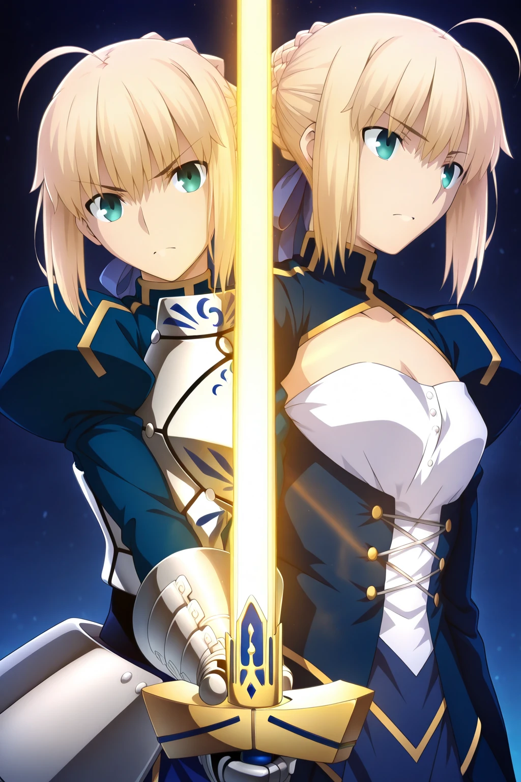 masterpiece, Highest quality, andても美しい, Absurd, up to date, cowboy_shot, 
Light_(Genshin Impact_Impact),Genshin Impact_Impact, One girl, black_gloves, blonde_hair, chest, chestの谷間, independent_sleeve, dress, flower, gloves, hair_flower, hair_ornament, Moderate_chest, short_hair_and_length_rock, siderock, No sleeve, No sleeve_dress, Arm guard, white_dress, white_flower, yellow_eye,Holding, Holding_flower, Holding_sword, Holding_arms,  alone, sword, Simple_background, arms, white_background, 