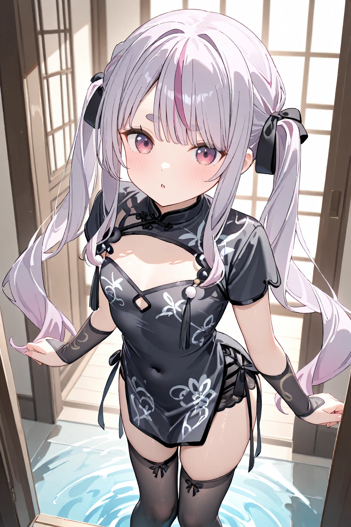 1girl,(solo:1.2),lewd smile,happy,cute,thin,sexually suggestive,heavy makeup,implied prostitution,kamisato ayaka,fishnet pantyhose,ponytail,stomach tattoo,red nails,dress,night,nipple rings,evil,kyoto,lips,sex,<lora:ayaka_r18_mix:1>,
